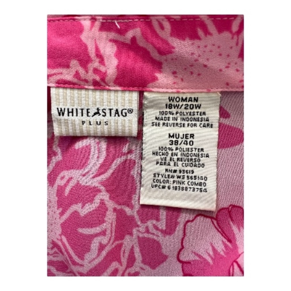 💗🌸 EUC WHITE STAG PLUS Pink Tank & Floral Blouse Set | Sz 18W/20W - Picture 6 of 7